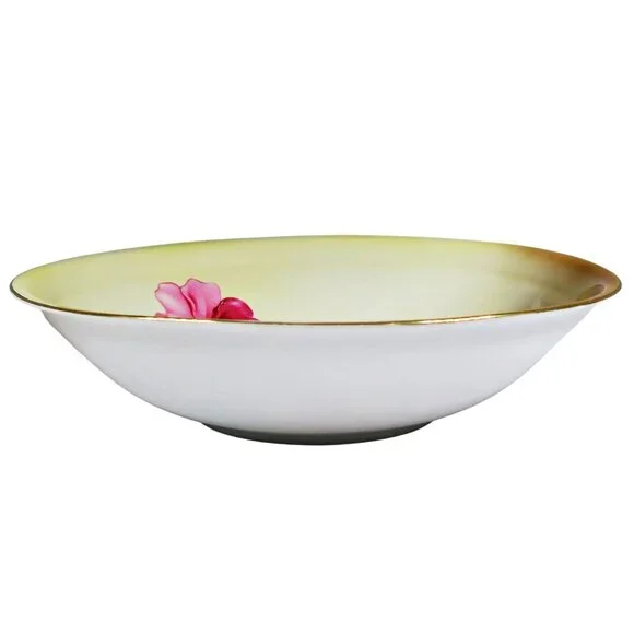 RS Germany Porcelain Serving Bowl – Roses, Gold Rim, Antique Schlegelmilch - Picture 3 of 6
